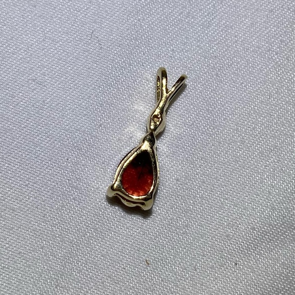 10kt Garnet with Diamond Accent Pendant - Picture 3 of 8